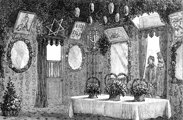 Sir Moses Montefiore's tent for the Jewish Feast of Tabernacles, 1883. Creator: Unknown.