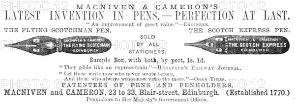 Latest Invention in Pens - Perfection at Last, 1883. Creator: Unknown.
