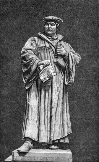 The Luther Celebration in Germany: the statue of Luther at Eisleben, 1883. Creator: Unknown.