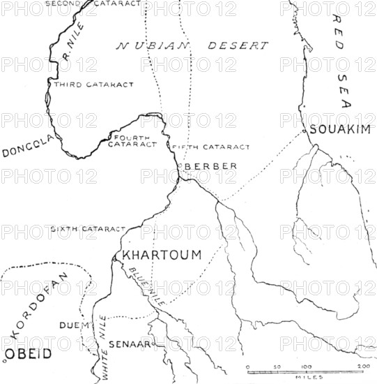 Map of the central region of the Soudan, 1883. Creator: Unknown.