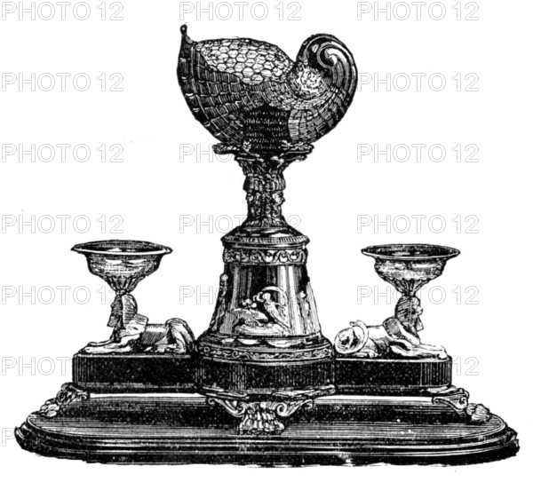 Silver cradle presented to the wife of the Mayor of Brighton, 1883. Creator: Unknown.
