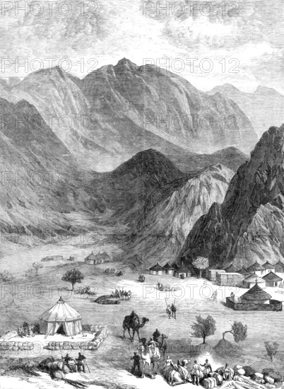 Sketches in the Soudan: the Defile of Haraza, in Kordofan, 1883. Creator: Unknown.