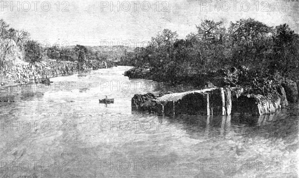 Illustrations of "The Wild Tribes of the Soudan", by F. L. James...: the Settite River, 1883. Creator: E. Heinemann.