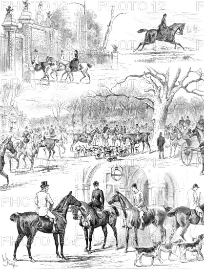 Lawn Meet of the West Norfolk Hounds at Sandringham, 1883. Creator: John Sturgess.