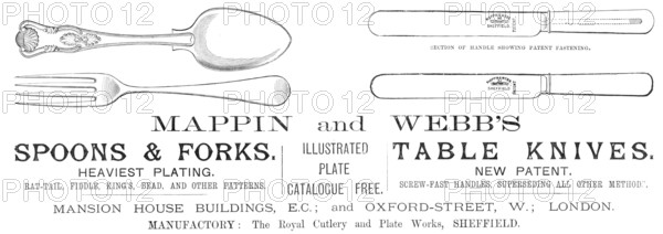 Mappin and Webb's Spoons & Forks, 1883. Creator: Unknown.