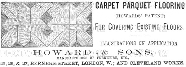 Howard & Sons, Carpet Parquet Flooring, 1883.  Creator: Unknown.