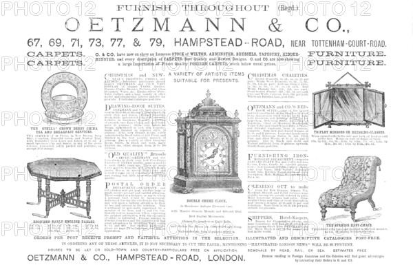Oetzmann & Co., furniture, 1883.  Creator: Unknown.