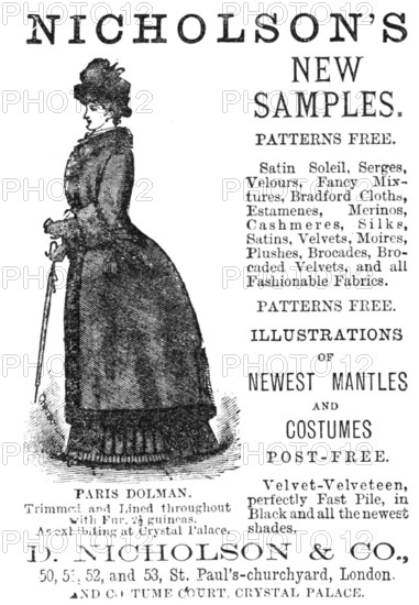 Nicholson's New Samples, 1883.  Creator: Unknown.