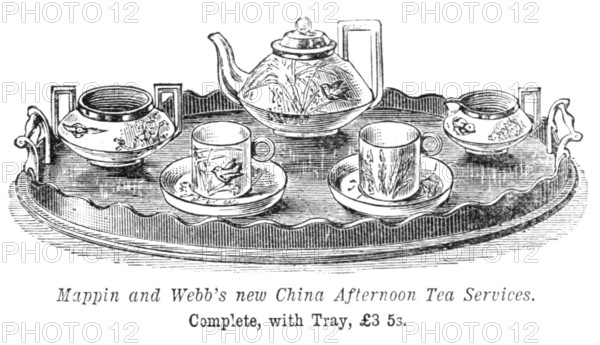 Mappin and Webb's new China Afternoon Tea Services, 1883. Creator: Unknown.