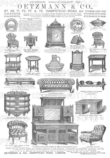 Oetzmann & Co, Furniture, 1883. Creator: Unknown.