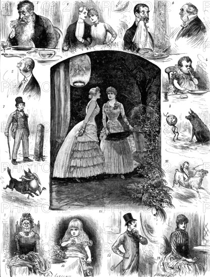 Notes at a Christmas Dinner, by our Dyspeptic Artist, 1883. Creator: Unknown.