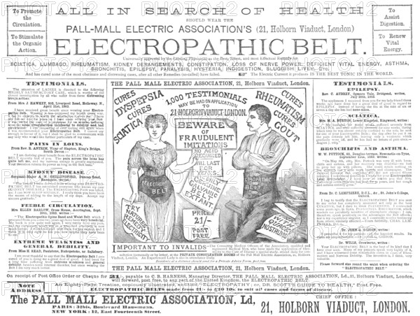 Electropathic Belt, 1883.  Creator: Unknown.