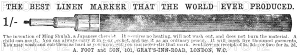 The Best Linen Marker that the World Ever Produced, 1883. Creator: Unknown.