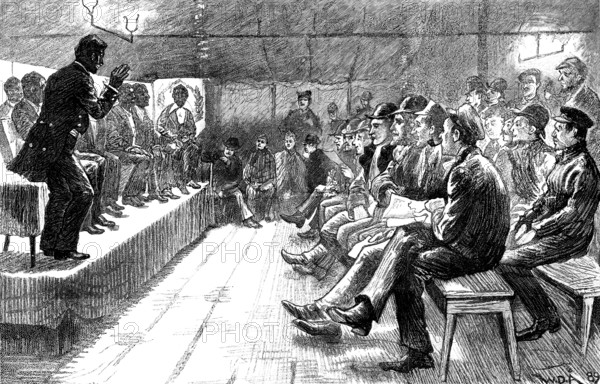 The Gasworkers’ Strike: Christmas Eve entertainment for gas stokers, 1890. Creator: Unknown.