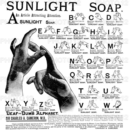 Advertisement for Sunlight Soap, 1890. Creator: Unknown.