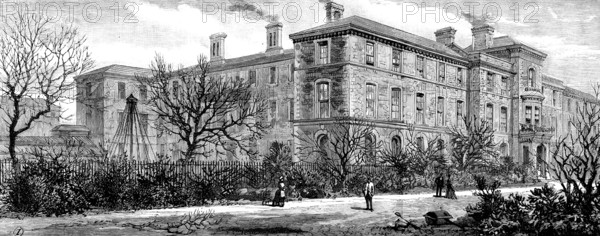 Fire at Forest Gate...School of the Whitechapel and Poplar Unions: view of the building, 1890. Creator: Unknown.