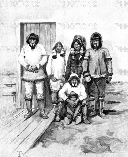 Lord Lonsdale’s Travels in North America: Esquimaux at Peel's River, Alaska, 1890. Creator: Unknown.