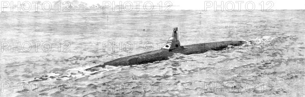 The new Spanish submarine torpedo-vessel, El Peral, at Cadiz: the Peral sinking, 1890. Creator: Unknown.