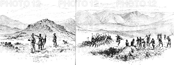 Sketches from Swaziland: "Execution Koppie" and the King’s Fields, 1890. Creator: Unknown.
