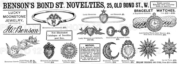 Advertisement for Benson’s Bond St. Novelties, 1890. Creator: Unknown.