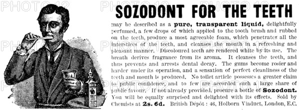 Advertisement for Sozodont for the teeth, 1890. Creator: Unknown.