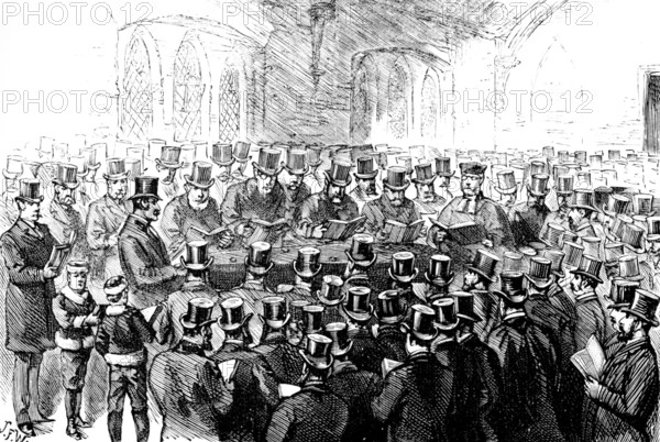 Funeral of the Rev. Dr. Adler: service in the Chapel, Willesden, 1890. Creator: Unknown.