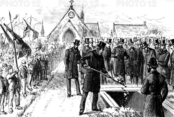 Funeral of the Rev. Dr. Adler: scene at the grave, 1890. Creator: Unknown.
