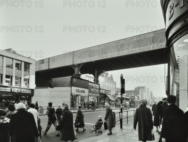 419-427 Brixton Road, Lambeth, London: looking south by Atlantic Road, 1961. Creator: Unknown.