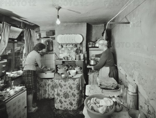 47 Monier Street, Poplar, London: kitchen in dilapidated condition, 1962. Creator: Unknown.