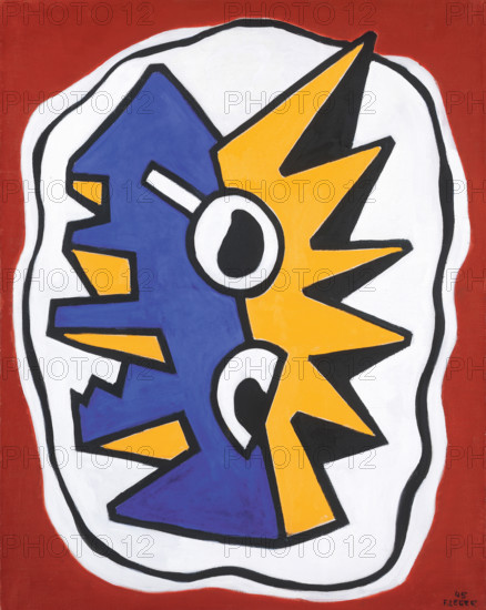 Composition sur fond rouge, 1945. Creator: Fernand Leger.