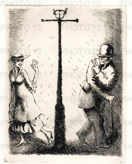 Five! - "Two!". From the Series The Seven Deadly Sins, 1923. Creator: Vasyl' Masyutin.