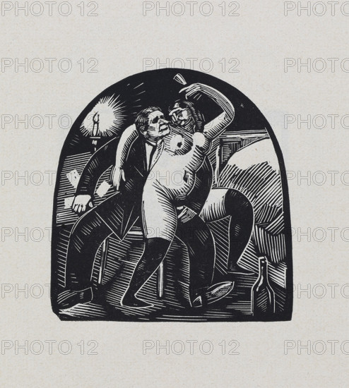 From the series "Wine, women and cards", 1920. Creator: Vasyl' Masyutin.