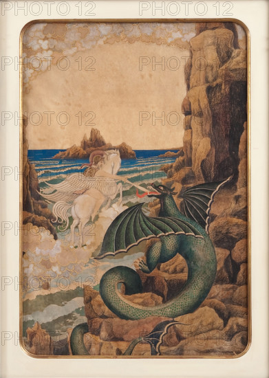 Saint George Killing the Dragon, 1916. Creator: Nikolay Kalmakov.