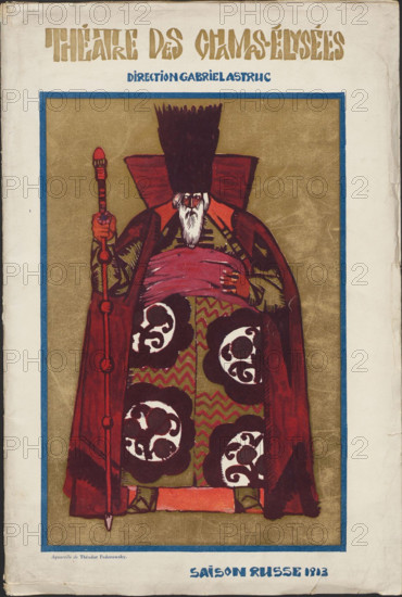 Title page of Souvenir program for Ballets Russes, 1913. Creator: Fyodor Fyodorovsky.