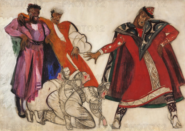 Costume design for the opera Prince Igor by A. Borodin, 1934. Creator: Fyodor Fyodorovsky.
