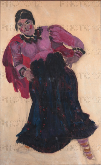 Costume design for the opera "Quiet Flows the Don" by Ivan Dzerzhinsky, 1936. Creator: Fyodor Fyodorovsky.