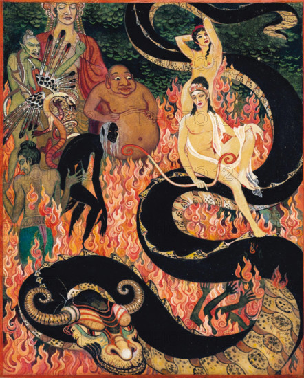 The Fiery Underworld, early-mid 20th century.  Creator: Nikolay Kalmakov.