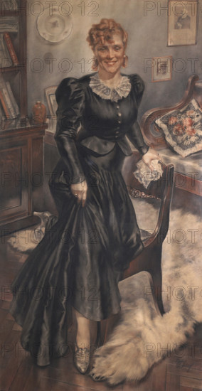 Portrait of the Actress Olga Androvskaya (1898-1975), 1940. Creator: Pyotr Mitrofanovich Shukhmin.