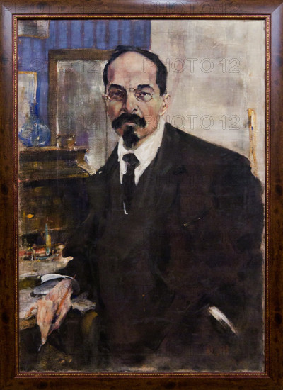 Portrait of Anatoly Vasilyevich Lunacharsky (1875-1933), 1920. Creator: Nikolay Feshin.