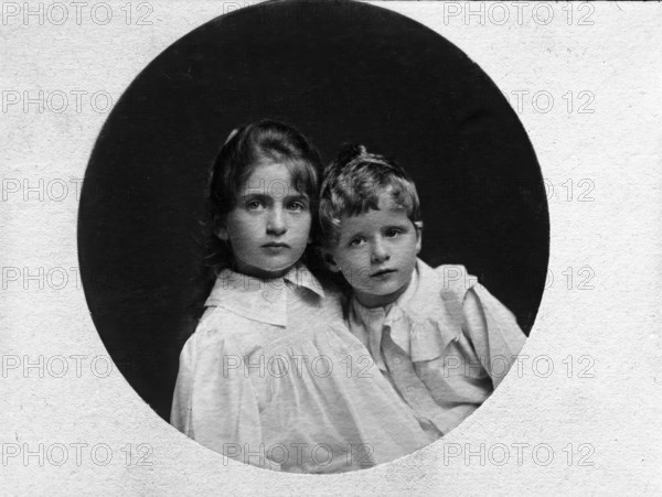 Portrait of two unknown children, c1900s. Creator: Robert Augustus Henry L'Estrange.