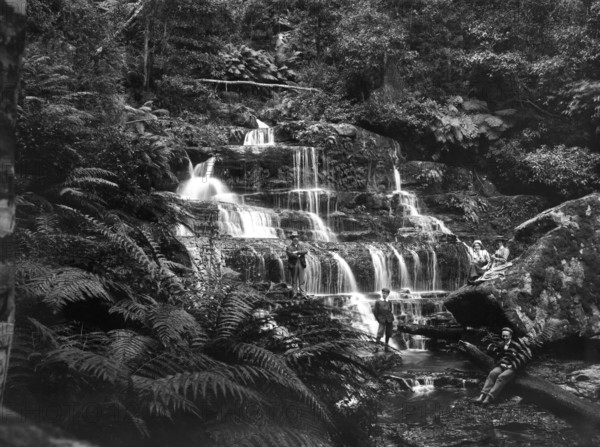 Waterfall, possibly Tamborine Mountain, Queensland, 1885. Creator: Robert Augustus Henry L'Estrange.