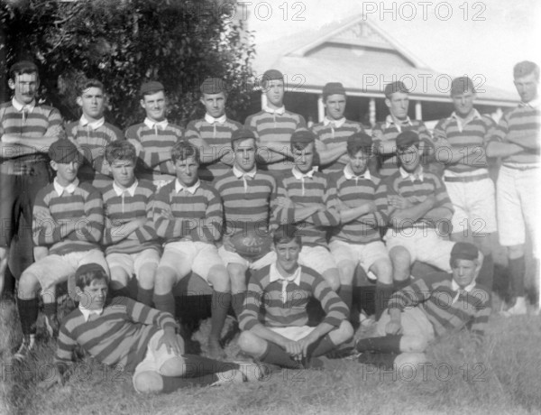 Q.A.C. 1907 football team, 1907. Creator: Robert Augustus Henry L'Estrange.
