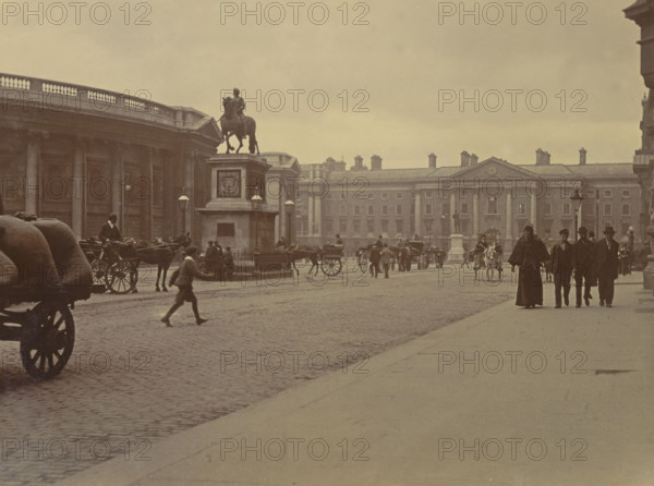 Dame Street scene,  College Green, Dublin, Ireland, c1895. Creator: Robert Augustus Henry L'Estrange.