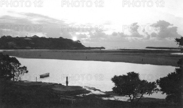 Lagoon, Tweed Heads with Flagstaff Hill in the background, 1906. Creator: Robert Augustus Henry L'Estrange.