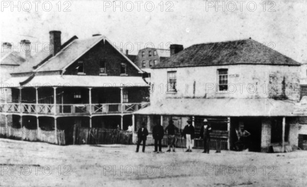 Corner Adelaide and Edward Streets, 1873.  Creator: Unknown.