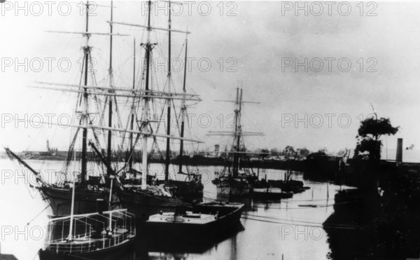 New Farm looking along the Brisbane River, c1883. Creator: Unknown.