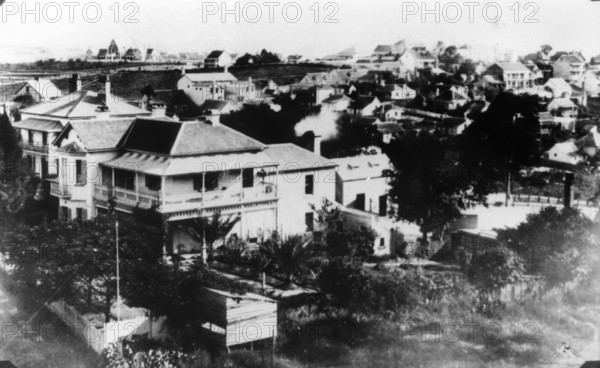 View from observatory toward Brisbane Grammar School, c1882. Creator: Unknown.