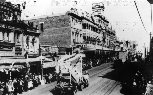 Peace Day parade on Queen Street, Brisbane, 1919. Creator: Unknown.