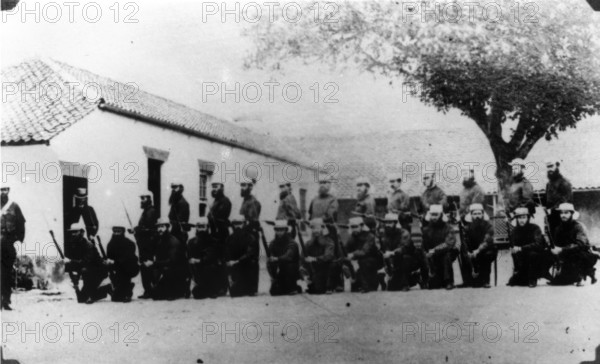 First troops in Brisbane. Creator: Unknown.