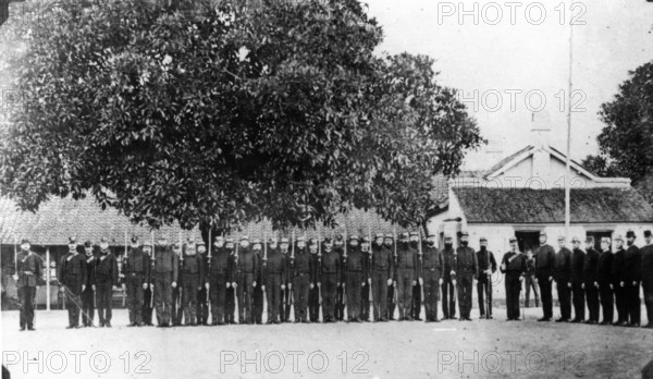 First troops assembled in Brisbane. Creator: Unknown.